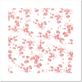 Cherry Flower 13 (spring floral pattern) Posters and Art